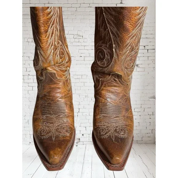 Justin L4332 Women's size 7 B Western Cowgirl Damiana Leather Snipped Toe Boots - Picture 12 of 16